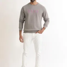 Rare Rabbit Grey Relaxed Fit Graphic Sweatshirt image 4