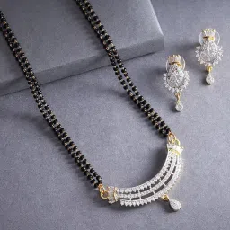 Jewels Galaxy Stunning Ad Studded Gold Plated Elegant Mangalsutra For Women-image-45
