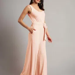 Brinns Peach Cotton Regular Fit Jumpsuit image 4