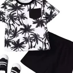 MUSNAH GARMENTS Kids-Unisex Black Pure Cotton Clothing Set-image-78