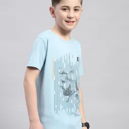 Monte Carlo Kids Sky Blue Printed T-Shirt image 4