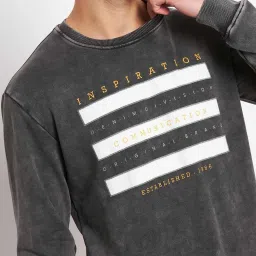 Duke Charcoal Regular Fit Printed Sweatshirt image 4