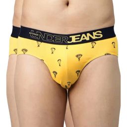 UnderJeans by Spykar Yellow Briefs - Pack of 2-picture-10