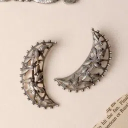 Teejh Ethnic Vasudha Silver Oxidized Stud Earrings-picture-47
