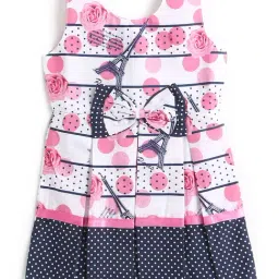 The Magic Wand Kids Multicolor Printed Dress with Bow-picture-21