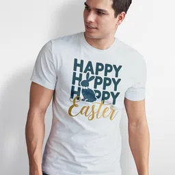 Seekbuylove Typography Printed Round Neck Bio Finish Cotton T-shirt-picture-21