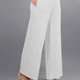 Lyra White Cotton Flared Pants image 4