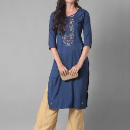 Dollar Missy Blue Embroidered Straight Kurta image 4
