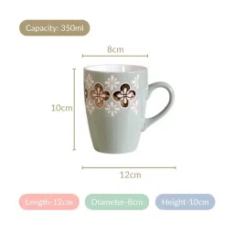 Nestasia Floral Golden Pattern Sage Blue Coffee Mugs Set Of 6 350ml image 4