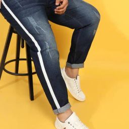 Instafab Plus Navy Regular fit Distressed Plus Size Distressed Jeans-picture-46