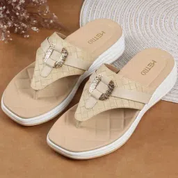Metro Women's Beige Thongs-picture-29