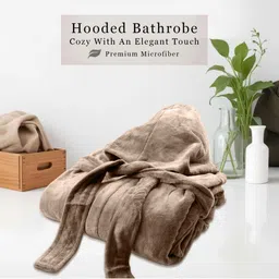 HOUSSE Rustic Chestnut Beige 450 GSM Shawl Collar Bath Robe With Belt-picture-38