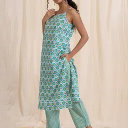 Akiso Aloha Blue Green Easy Peasy Kurta image 4