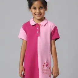 Beverly Hills Polo Club Kids Pink Color Block Polo Dress-picture-26