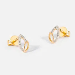 P.N.Gadgil Jewellers 14k Yellow Gold Lamina Charm Diamond Stud Earrings-image-35