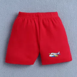 Bumzee Boys Red & White Cotton Graphic Jabla with Shorts image 4