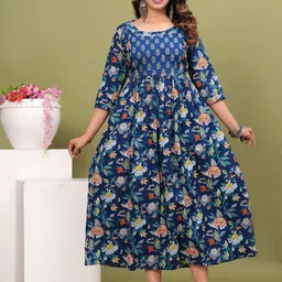 FACON GRAVIDA Women Floral Print Maternity Fit & Flare Maxi Dress-picture-29