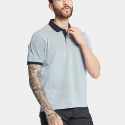 Octave Sky Regular Fit Striped Polo T-Shirt image 4