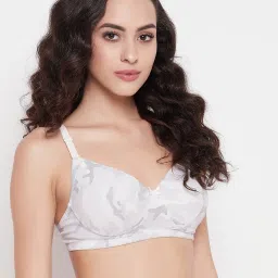 Clovia Grey Cotton Printed T-Shirt Bra image 4
