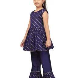 Aarika Kids Navy Striped Kurta with Sharara image 4