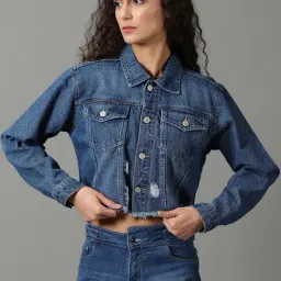 showoffff SHOWOFF Blue Regular Fit Denim Jacket-picture-15