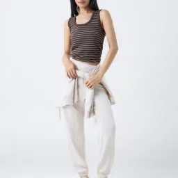 studiofit women Studiofit by Westside Brown Striped Tank Top image 3