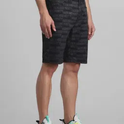 Jack & Jones Jet Black Cotton Regular Fit Checks Shorts image 3