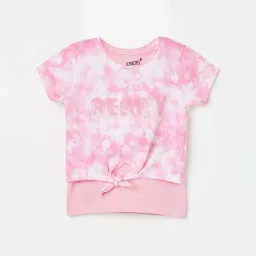 Juniors by Lifestyle Pink & White Cotton Printed Tee-picture-14