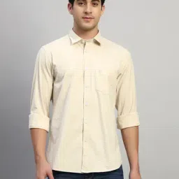 Cantabil Cream Regular Fit Self Design Design Casual Shirt-image-42