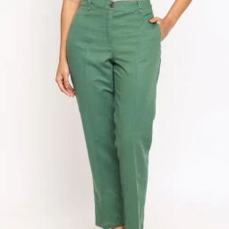 Fabindia Green Mid Rise Pants-picture-6