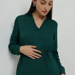 Fablestreet Green Floral Regular Fit Dress image 4