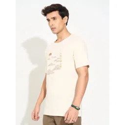 7 Alt By Pantaloons Marshmallow Slim Fit Printed T-Shirt image 3