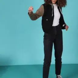 Campus Sutra Black Other Print Jacket image 5