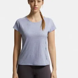 Jockey Light Blue Graphic Print Sports T-shirt-image-5