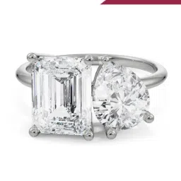 Emori 18k White Gold & Lab Grown Diamond Emerald and Pear Ring-picture-31