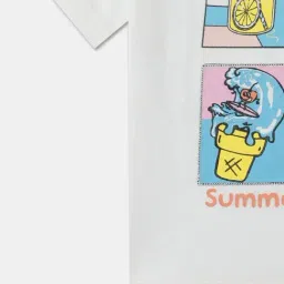 R&B Kids White Graphic Print Regular Fit T-Shirt image 4