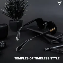 Voyage Matt Black Polarized Round Sunglasses for Men & Women - 895PMG4456 image 4