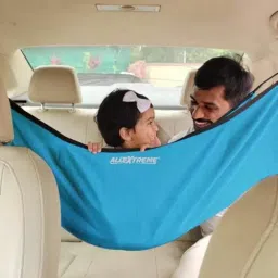 Allextreme Car Cradle Hammock Sky Blue Color with Adjustable Belt Hangers and Carry Bag for 0 to 3 Year Baby, EX-CHC06 image 2