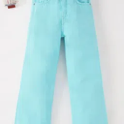 Ed-a-Mamma Kids Aqua Blue Solid Jeans-image-69