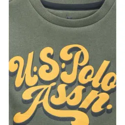 U.S. Polo Assn. Kids Green Printed Full Sleeves Sweatshirt image 3
