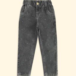 Pantaloons Junior Black Cotton Embroidered Jeans-picture-49