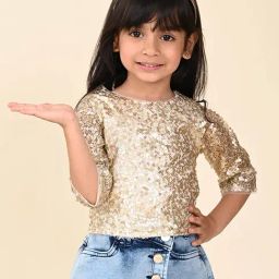 LilPicks Kids Gold Embellished Top-picture-38