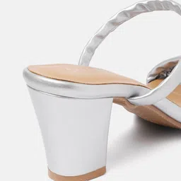 Mast & Harbour Silver-Toned Solid Block Heels image 5