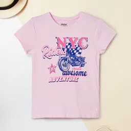 max Girls Typography Printed Round Neck Pure Cotton T-shirt-picture-19