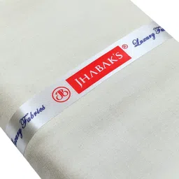 jhabak's Premium Unstitched Shirt Fabric for Men Cotton Blend Material 2.25m Shirt Piece Cloth (Cream, Free Size) image 2