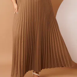 U&F Beyond Women Accordion Pleats A-Line Maxi Skirt image 5