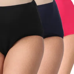 Morph Pack Of 3 Solid Maternity Post Delivery Period Panties - Black Dark Pink Navy Blue-picture-19