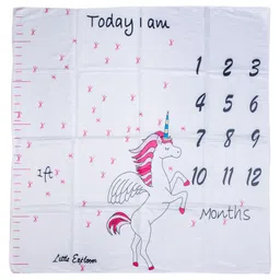 Adore Memories! Baby Milestone Bedsheet for Photoshoot with Props Unicorn-picture-13