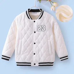 Mark & Mia Full Sleeves Bomber Jacket With Number Patch - White-picture-20