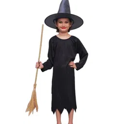Itsmycostume Halloween Theme Full Sleeves Witch Costume Set - Black-picture-23
